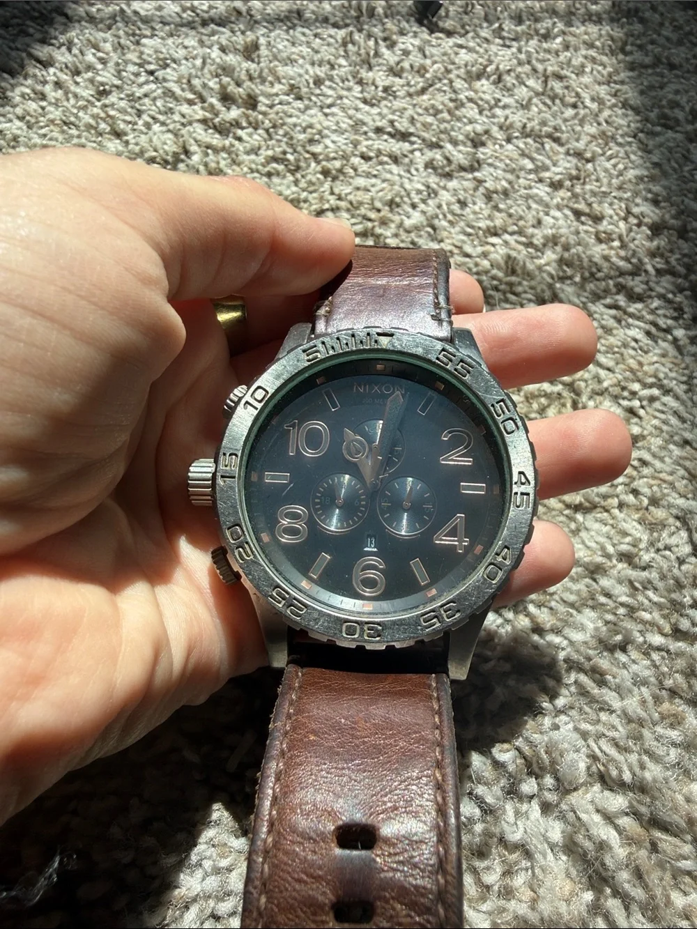 51-30 Chrono Leather Nixon Rose Gold